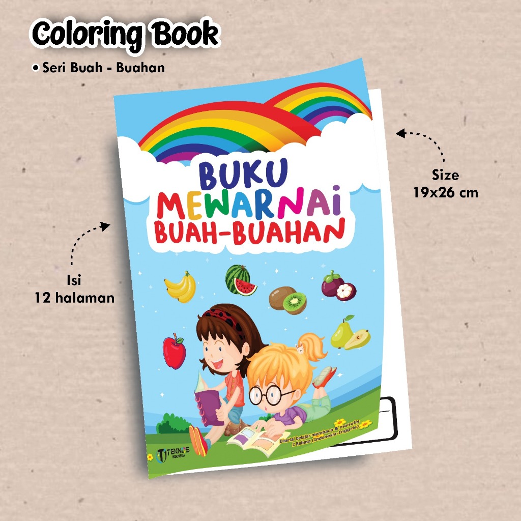 BUKU MEWARNAI BUAH BUAHAN - BUKU EDUKASI ANAK PAUD TK