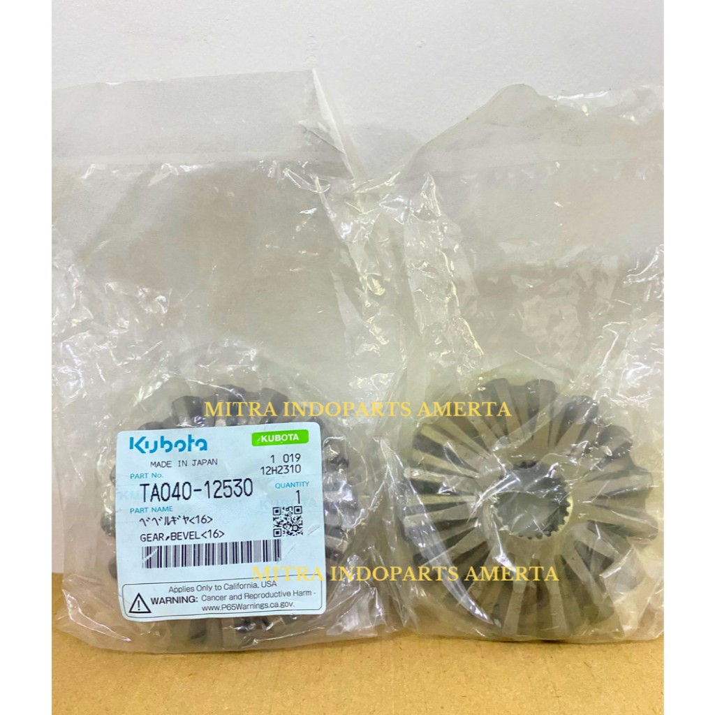 GEAR BEVEL DEPAN L3608 (16 GIGI) KUBOTA TA040-12530 GENUINE