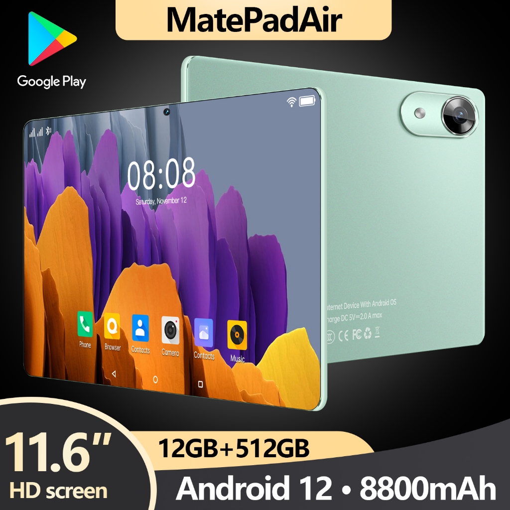 [Best Seller]MatePadAir 12/512 ROM Tablet Android12 11.6 inch Layar Full Screen Layar Besar Wifi 5G 