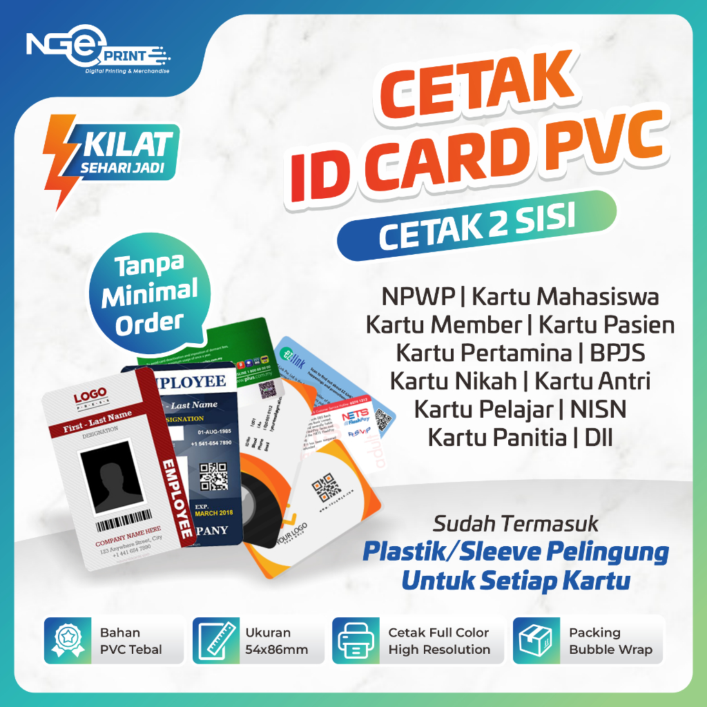 

ID CARD / CETAK ID CARD / CETAK ID CARD PVC MURAH / ID CARD PVC / ID CARD CUSTOM