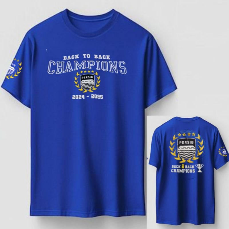 Kaos Persib champions biru baju persib juara 2024 distro loyalitas teu kudu riweh pria wanita kaos p