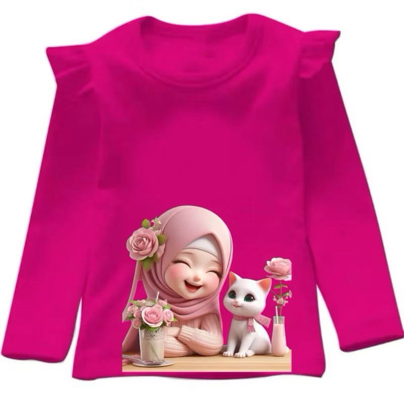 kaos lengan panjang anak cewek kaos anak anak lengan panjang Ruffle