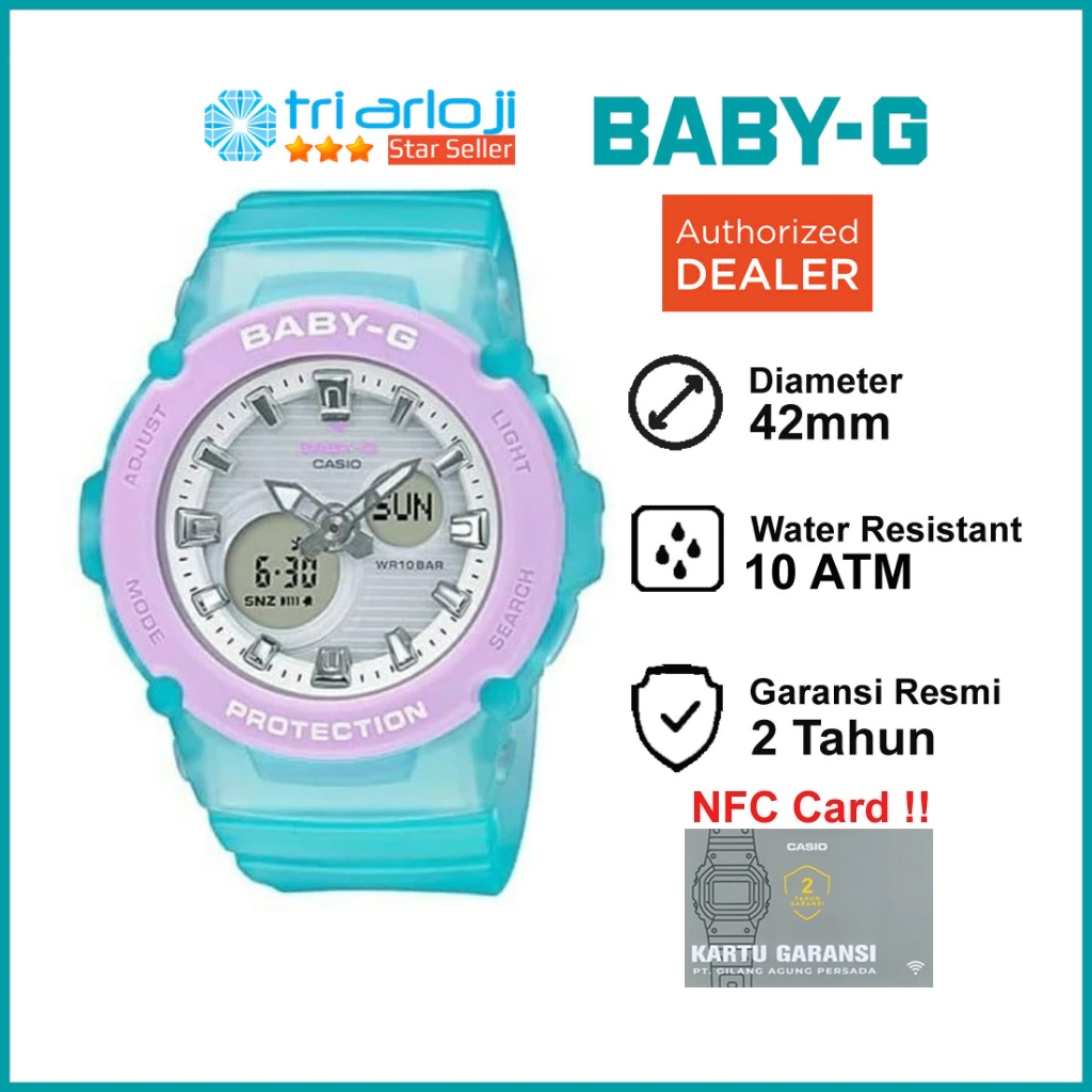 Casio Baby-G BGA-270-2ADR Jam Tangan Wanita Analog Digital Biru BabyG BGA-270-2A BGA270