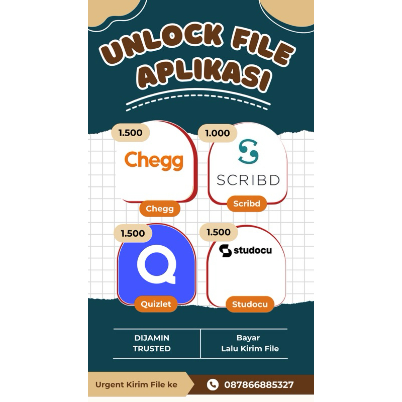 UNLOCK CHEGG,SCRIBD,QUIZLET,STUDOCU