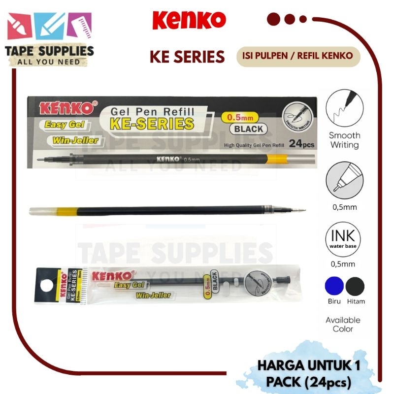 

(24 pcs) KENKO GEL PEN REFILL / Isi Pulpen / Isi Pen Easy Gel / KE Series JunDW