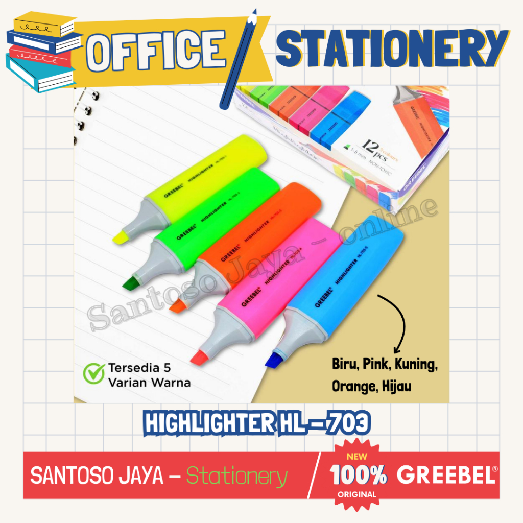 

Stabilo Warna GREEBEL - Highlighter GREEBEL HL-703