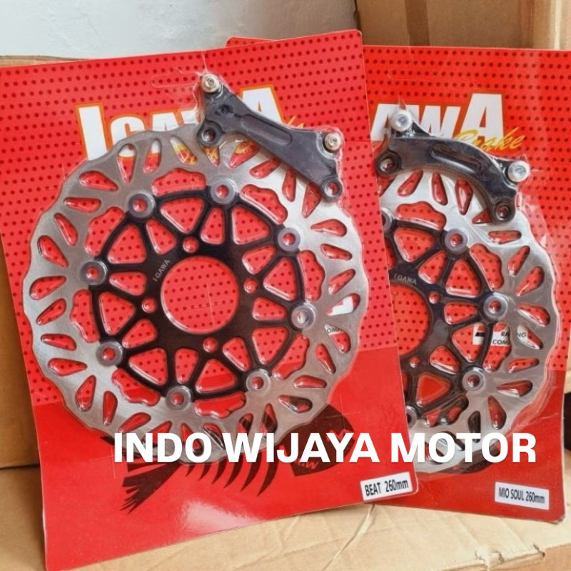 Disc Piringan Cakram Lebar Variasi Igawa 260MM Besar plus Breket Beat Scoopy Vario 110 Vario 125 Var