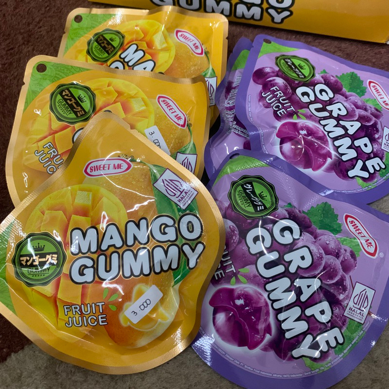 

SWEET ME MANGO GRAPE GUMMY PERMEN KUPAS