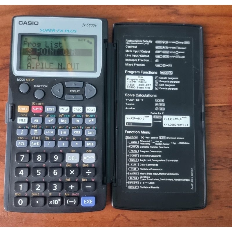 

kalkulator Casio fx-5800p seken mulus+program