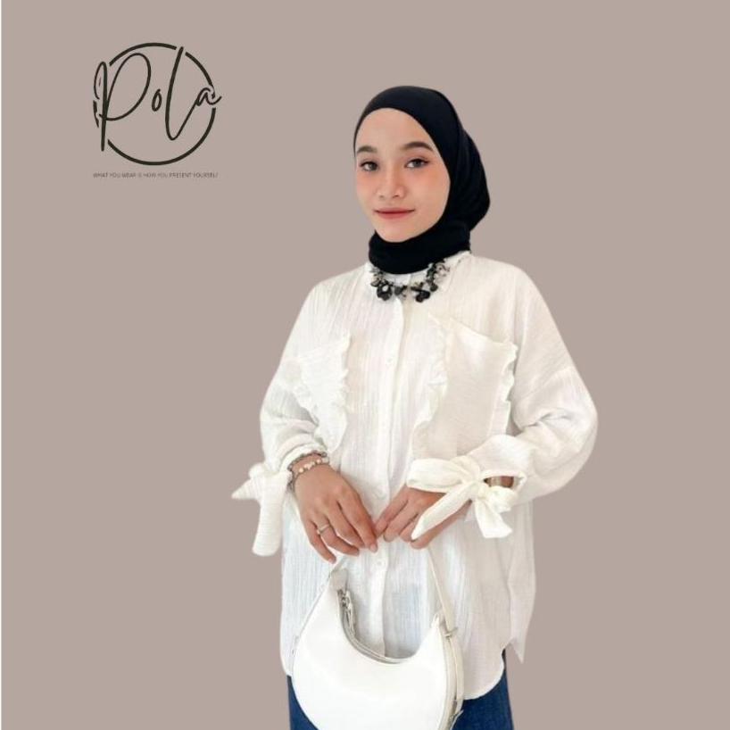 Pola Wear Shania Blouse Atasan Kemeja Wanita Bahan Baby Crush