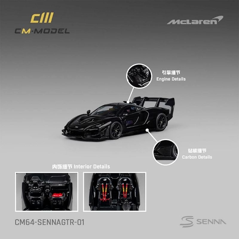CM MODEL Mclaren SennaGTR Black