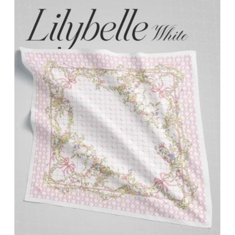 Mandjha Hijab Ivan Gunawan Fashion Original Scarf Motif Lilybelle White, Produksi Juga Pink &Grey,Re