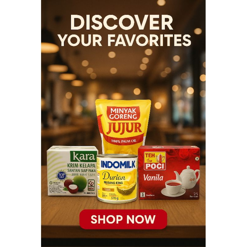 

PROMO BERHADIAH UANG TUNAI. 1 PCS SKM INDOMILK RASA DURIAN MUSANG KING KALENG 370 GRAM + 1 PCS SANTAN KELAPA KARA 200 ML + 1 POUCH MINYAK GORENG JUJUR 450 ML + 1 PACK TEH CELUP POCI (ISI 25 TEH CELUP) RANDOM VARIAN RASA