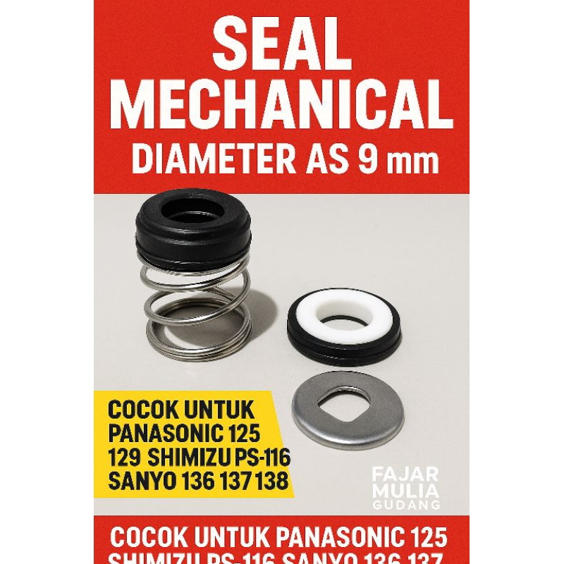 Seal Mechanical Sil Pompa Air - Panasonic 125 129,  PS-116,  136 137 138 - Diameter As 9mm