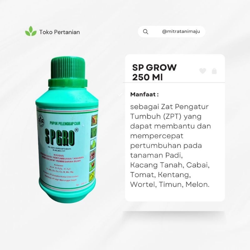 SPGRO 250 ML mempercepat pertumbuhan pada tanaman.