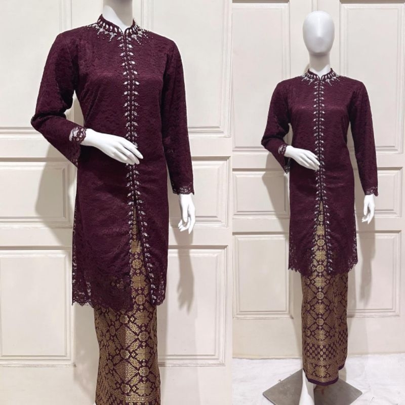 Set Kebaya Tunik Rok Songket / Kebaya Modern / Kebaya Brokat / Kebaya Payet Modern / Kebaya Pesta / 
