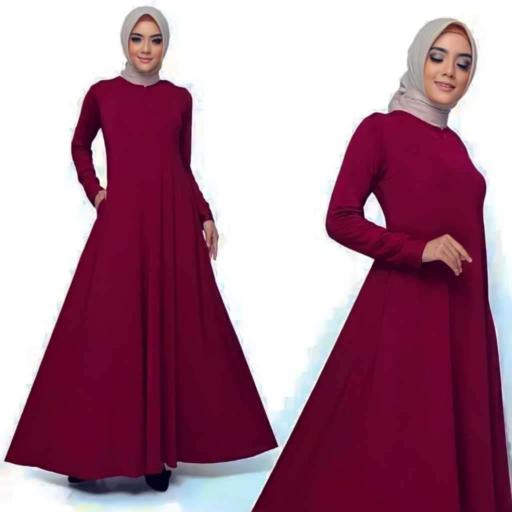 Hidayatolshop Gamis Jersey Busui-Gamis Wanita Gamis Jersey Polos Premium Saku Kanan  XL_XXL jumbo