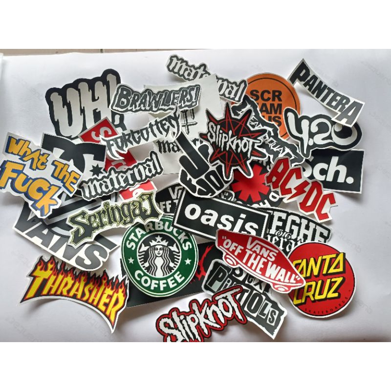 

STICKER PACK BRAND LOGO ISI 10+ SIAP TEMPEL HELM TUMBLER LAPTOP DLL