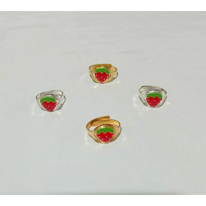 CINCIN ANAK PERAK ASLI STROBERI ( PERAK SILVER 925 )