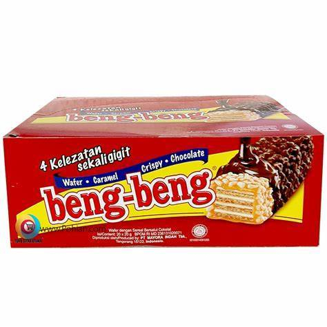 

BENG BENG BOX ISI 17 PCS x 25 GRAM CHOCOLATE WAFER CARAMEL CRISPY REGULER ORIGINAL