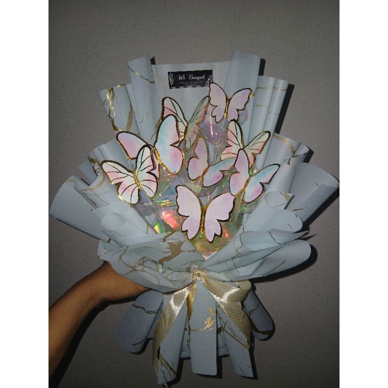 buket butterfly/buket kawat bulu/buket cantik/buket kupu kupu