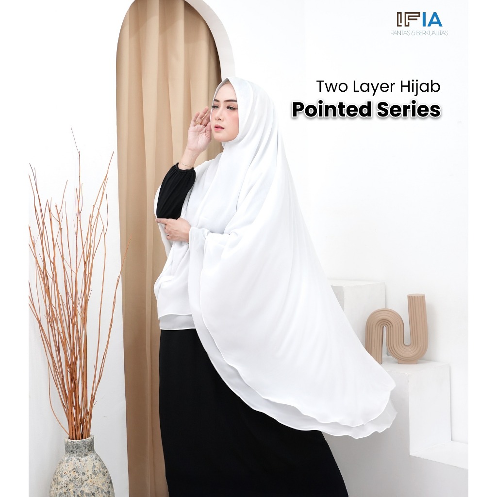 Jilbab Putih Instan Dua Layer Terbaru Bahan Sifon Arab SIlky Super Lembut dan Adem