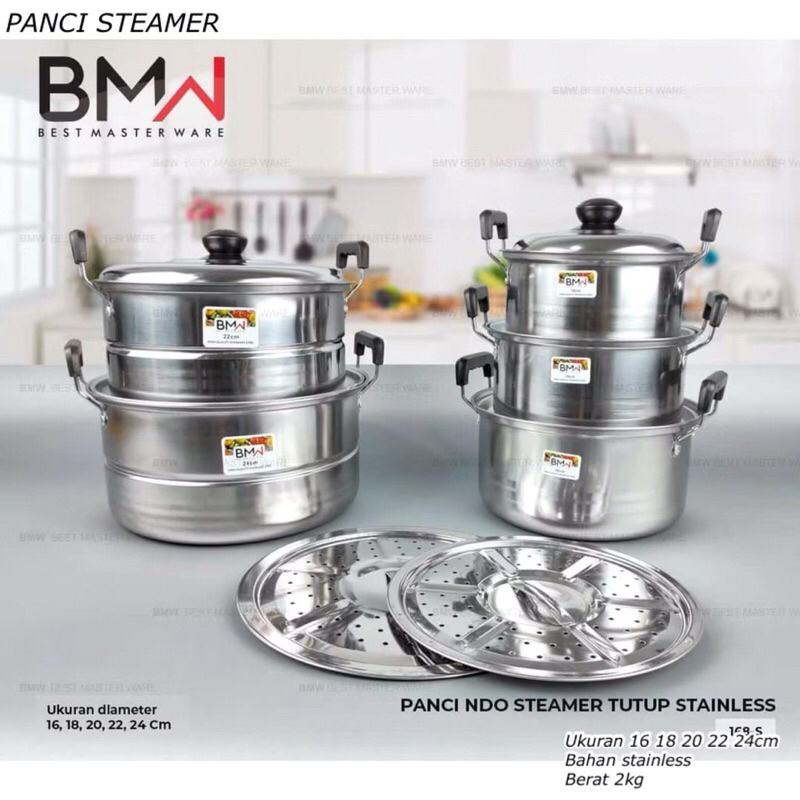 PANCI STEAMER || PANCI SET 12PCS || PANCI SOUP & STEAMER STAINLESS TEBAL || PANCI MASAK SOUP + TUTUP