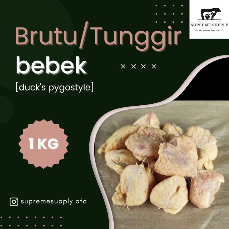 

PREMIUM Brutu/Tunggir Bebek 1 kg | Fresh Halal Organic Duck Pygostyles Segar Frozen