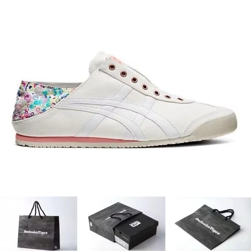 SEPATU ONITSUKA TIGER MEXICO 66 SLIP ON PARATY WHITE FLOWER