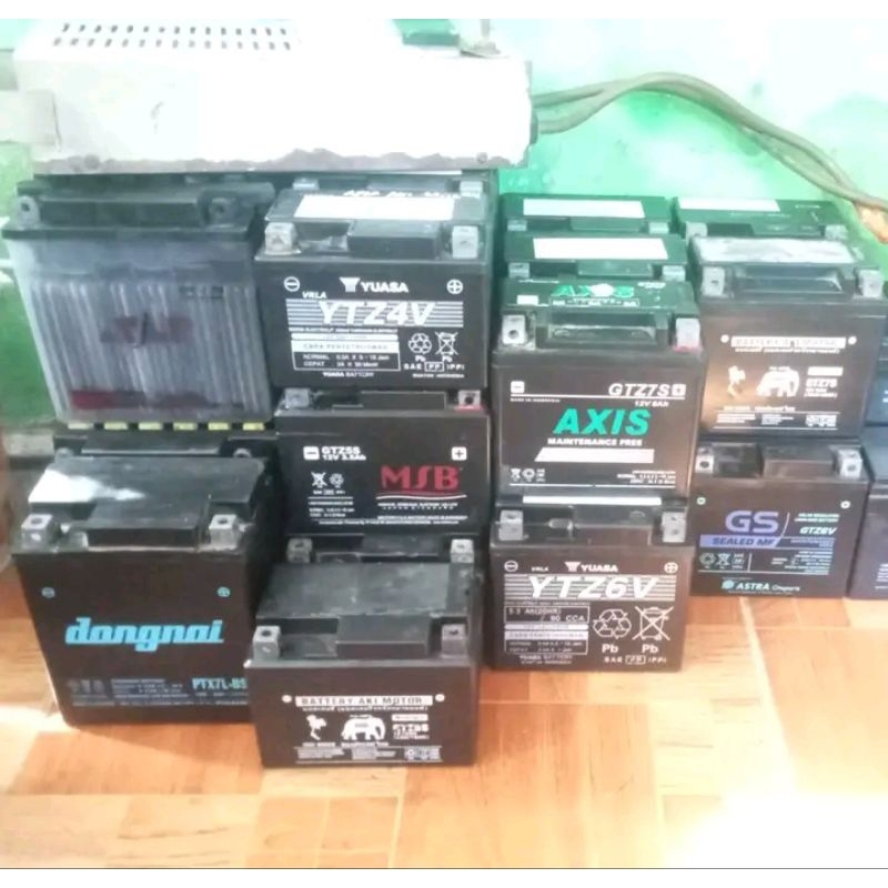 aki motor bekas 12 volt