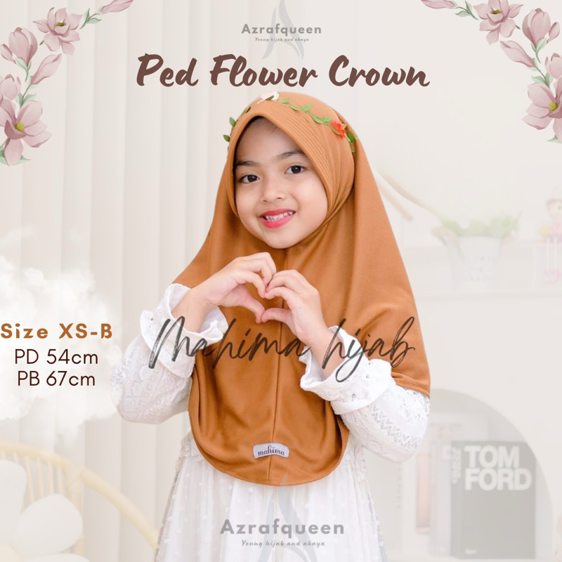 [READY STOCK] Hijab Instan Anak - JILBAB PED ANTEM KAOS FLOWER CROWN MAHIMA MAHKOTA BUNGA ANAK KIDS 