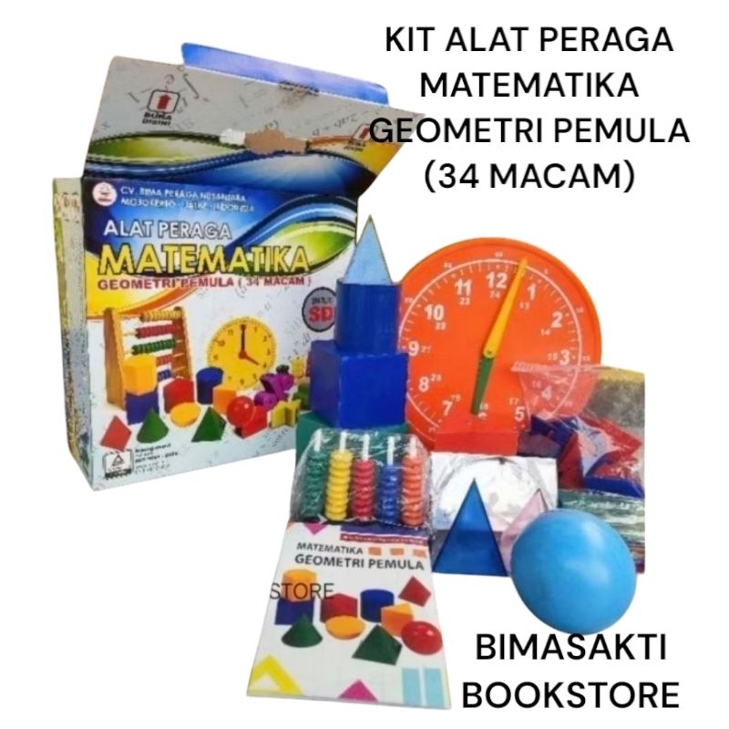 

Kit alat peraga matematika SD pendidikan bangun ruang isi 34 macam kardus biru