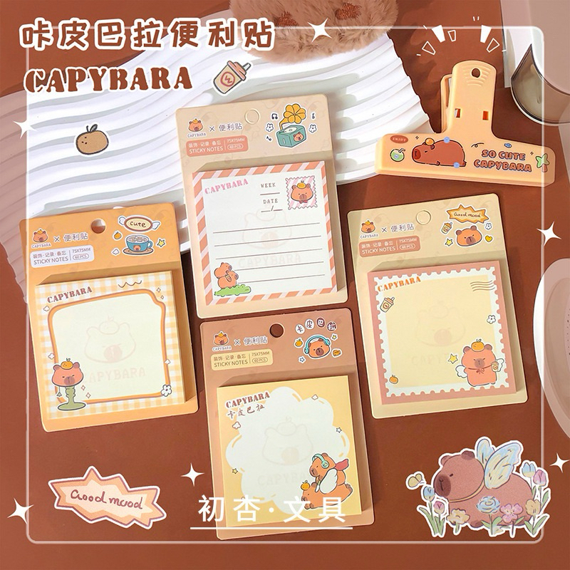 

New Post-it Notes Capybara 7.5 x 7.5 cm isi 60 Lembar / Sticky Notes Fancy Lucu Karakter / Memo Tempel