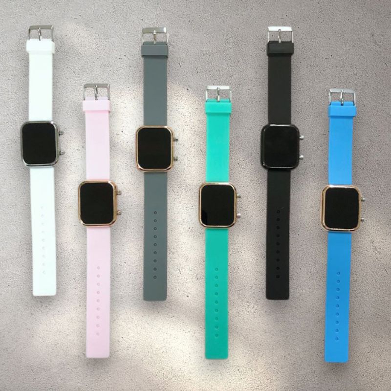 LED Watch Digital Rubber Strap Jam Tangan Wanita