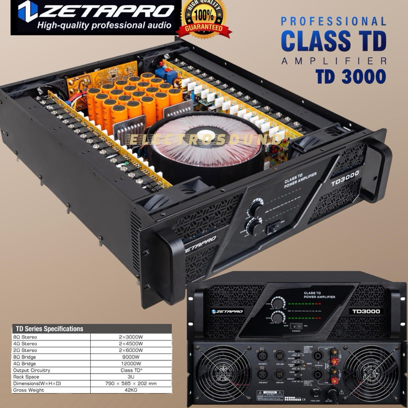 POWER AMPLIFIER ZETAPRO TD3000 / Power Ampli Zetapro TD 3000 / Zetapro Original