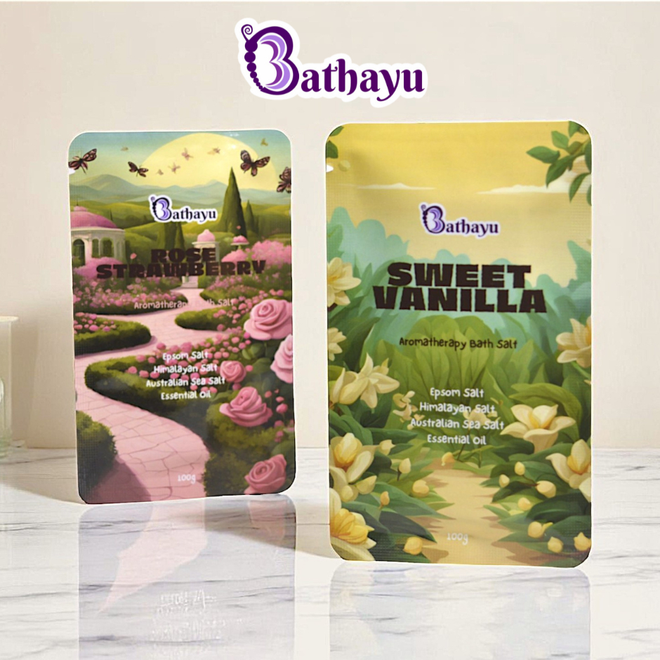 BATH SALT GARAM MANDI SPA KAKI DENGAN BUNGA ASLI TRIPLE FORMULA SACHET 100g