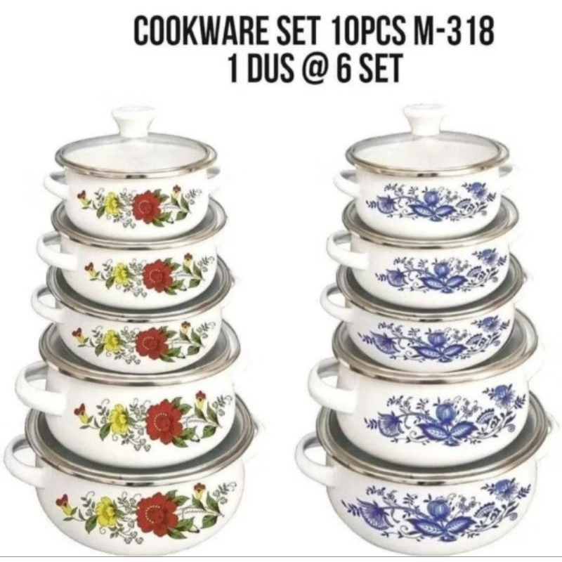 Panci Bunga Set 5 dan tutup