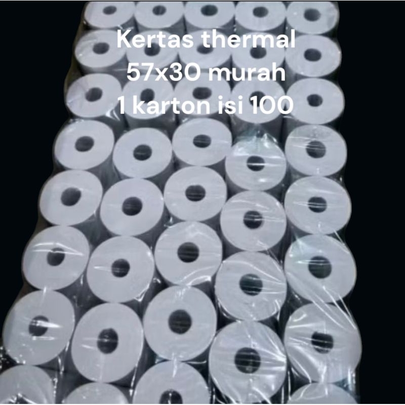 

Promo kertas thermal 57x30 murah 57x28 1 karton isi 100 murah