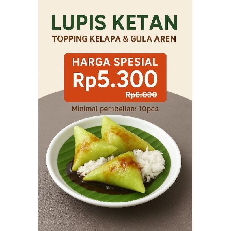 

Lupis Original 1 PC (minum 5Pc) #lupisketan #kuebasah #jajantradisional #cemilanjadul #lapakkue #jajanpasar #lupislegit