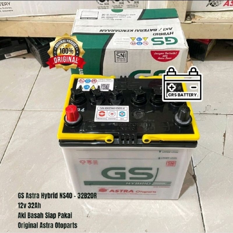 Aki Mobil Toyota Avanza, Rush, Raum Accu GS Astra Hybrid NS40 32Ah