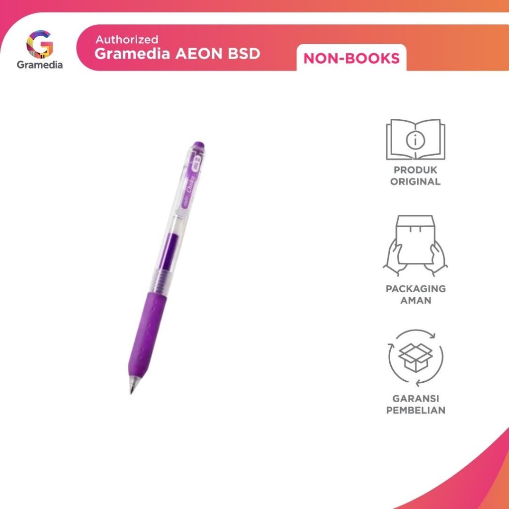 

Gramedia Bsd City - Estudee Chiiku Gel Pen 0.5 ungu violet