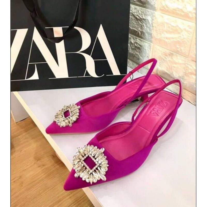 Heels Zara Ori Shimerry Fuschia