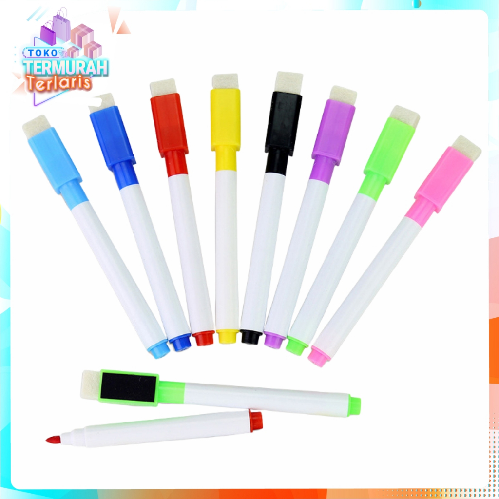 

TTT Spidol Papan Tulis Mini Magnet White Board Sepidol Kecil Mini Magnetik Warna Warni Penghapus Wipe And Clean Whiteboard Magnetic Marker Anak Anak Spidol 2 IN 1 t