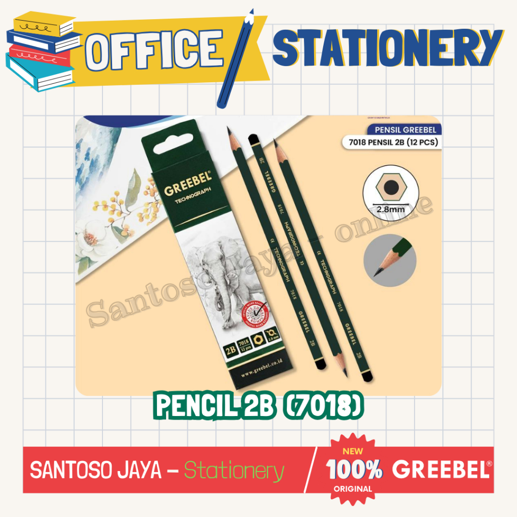 

Pensil Kayu 2B GREEBEL 2.8 mm - Pencil 2B GREEBEL Technograph 7018