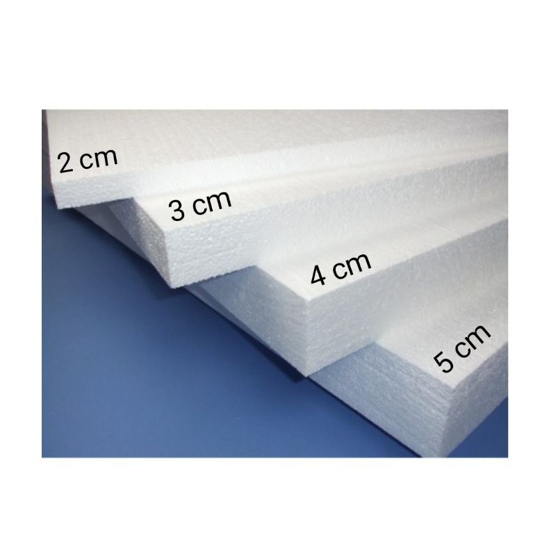 

D (D12) PAPAN STEROFOAM GABUS LEMBARAN TEBAL 3 CM UKURAN 100 X 50 x 3 CM