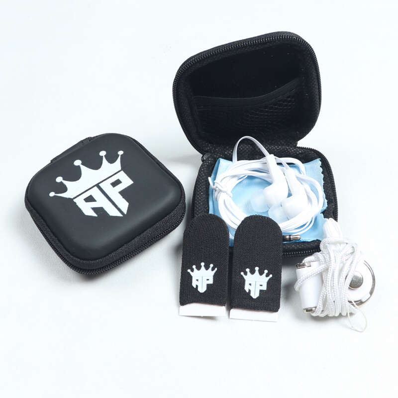 IK8 Paket Lengkap Sarung Jempol AP King 5in1 Headset Gantungan Hp Kain Lap MicroFiber Dompet mini