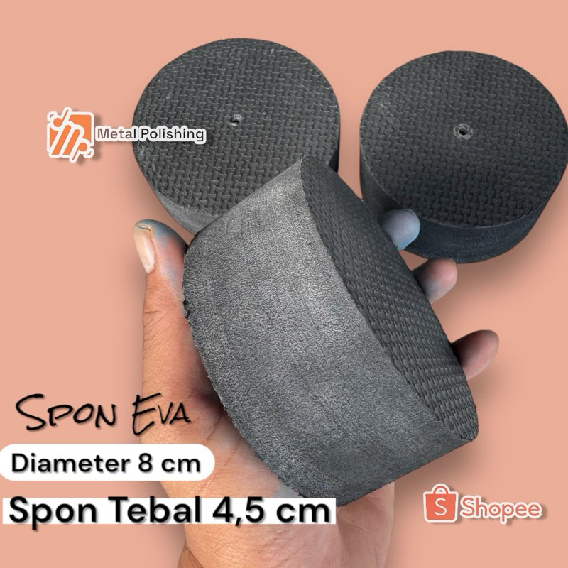 spon eva bulat diameter 8 cm tebal 4,5 cm spon bantalan amplas