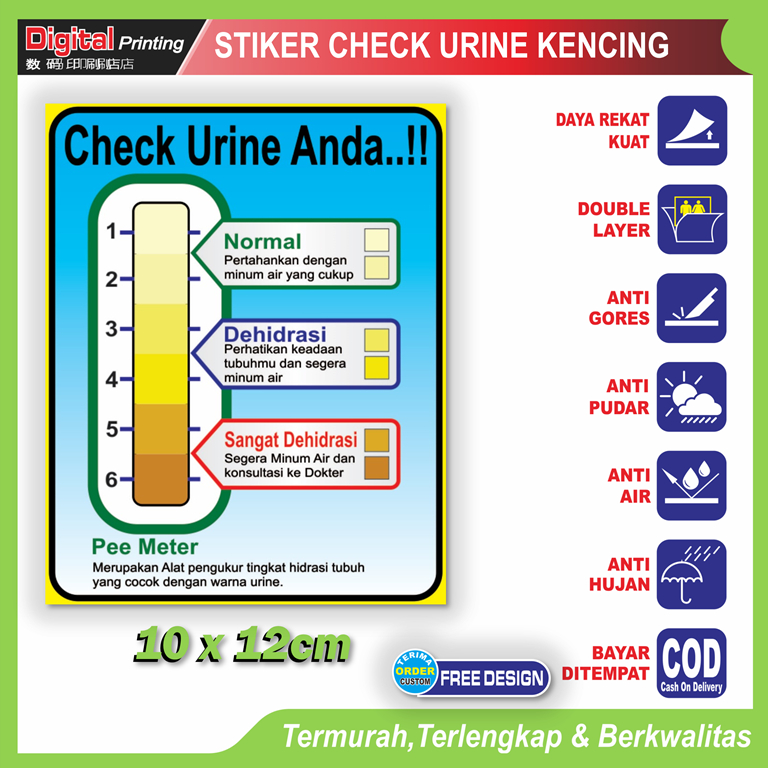 

Stiker tulisan check urine kontrol air kencing sticker peduli kesehatan kamar mandi wc toilet
