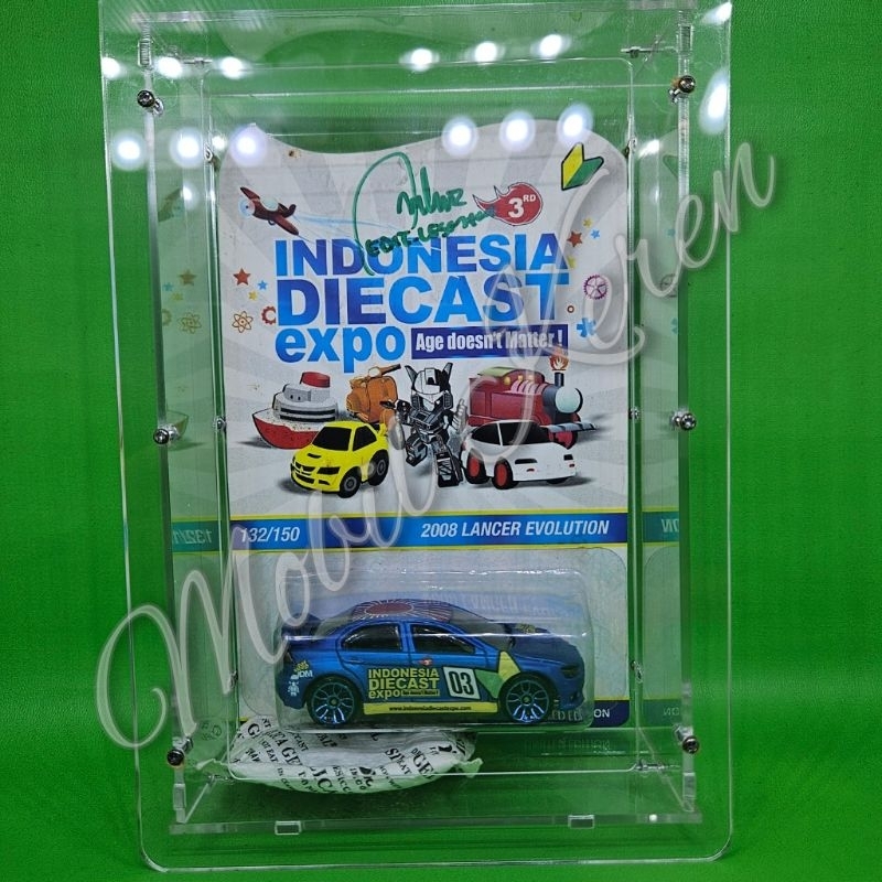 Diecast Hot Wheels Indonesia Diecast Expo 2016 IDE 3 2008 Lancer Evolution blue ban karet