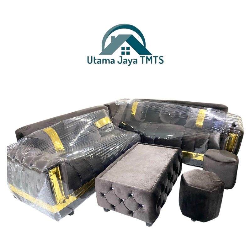 Sofa sudut minimalis + puff // Sofa sudut L minimalis